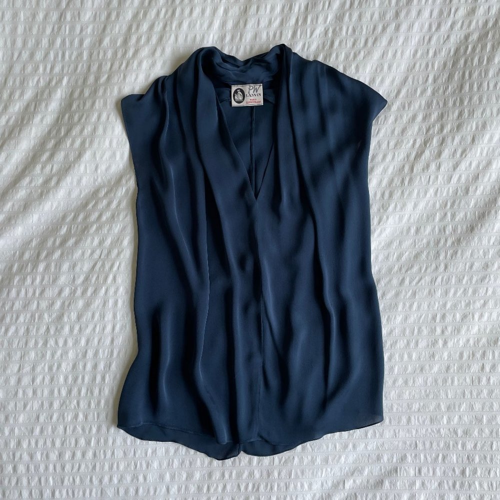 Lanvin Silk Sleeveless Shell Blouse Tank - FR36 Small